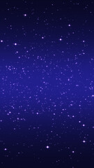 abstract blue space shiny twinkle stars and particles background,science and christmas and holiday vertical social media design element