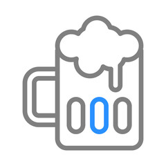 Beer mug icon with foam. Concept of celebration, party, and alcohol.