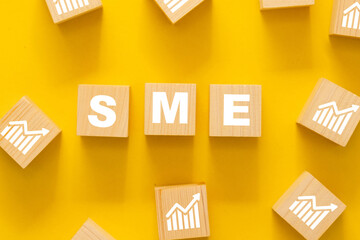 A number of wooden blocks have the letters SME on top. These blocks are arranged to form the...