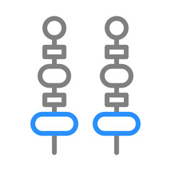 Two shish kebab icon. Concept of barbecue, grilling, and outdoor cooking.