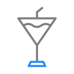 Obraz premium Cocktail glass icon with straw. Concept of celebration, party, and refreshment.