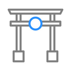 Torii gate icon. Concept of Japanese culture, religion, and tradition.