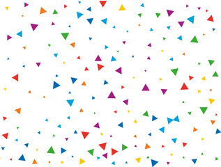 Rainbow Triangular Confetti. Confetti celebration, Falling rainbow abstract decoration for party, birthday celebrate, anniversary or event, festive. Festival decor. Vector illustration.