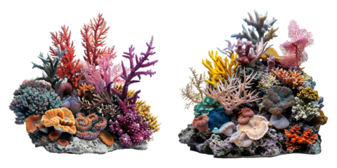 coral reef isolated on a white background. Generative AI.