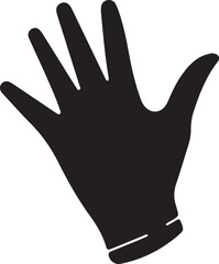 An illustration of an icon featuring a glove silhouette