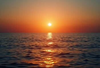 Fototapeta premium Serene Sunrise Over a Peaceful Ocean