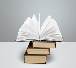 open book on desk background, education concept