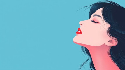 Profile of a Woman with Red Lips