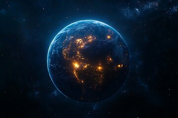 Fototapeta premium Earth City Lights Satellite View