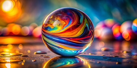 Double Exposure Marble Ball Photography: Surreal Abstract Art, Sphere, Orb, Glass, Light, Shadow, Texture, Minimalist, Creative, Artistic, Modern, Design, Background, Wallpaper, Image, 