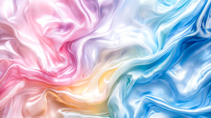 Fototapeta premium Pastel rainbow silk fabric texture.
