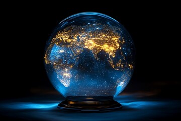 Global Energy Consumption Illuminated World Map