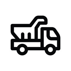 dump truck icon. vector line icon for your website, mobile, presentation, and logo design.
