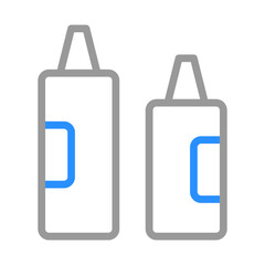 Ketchup and mustard squeeze bottles icon. Concept of fast food and condiments.