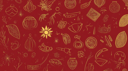 Background in red and gold tones for Chinese auspicious events.