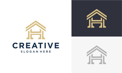 initial h home vector logo