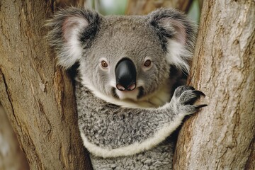 Obraz premium Eucalyptus Embrace, Koala