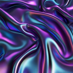 Obraz premium Vibrant metallic fabric texture with purple and blue hues creating a mesmerizing abstract pattern.