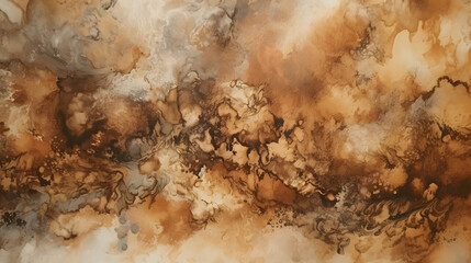 a painting of brown and black paint