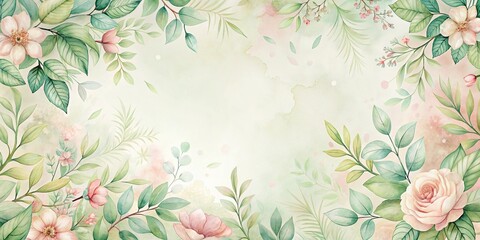 Obraz premium soft watercolor floral leaf pattern background
