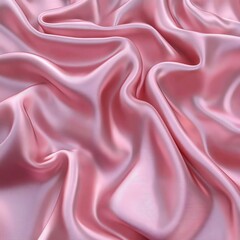 Obraz premium Pink silk fabric with smooth waves and elegant texture, ideal for background.