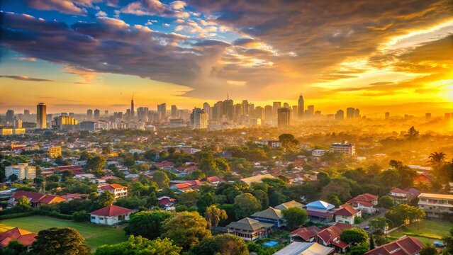 Dramatic Hazy Dawn: Pasig, Cainta & Antipolo Cityscape - Candid Photography