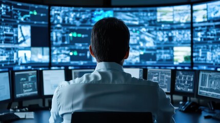 Surveillance Operations in a High-Tech Monitoring Room