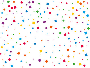 Rainbow Squares Confetti. Vector illustration.