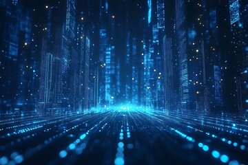 Digital Cityscape Network Data Visualization