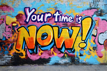 graffiti on the wall with motivational quote