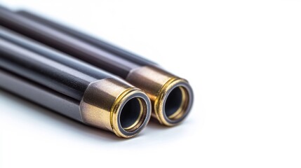Fototapeta premium Detailed Macro Shot of Rifle Magazine on White Background