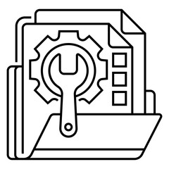 File Repair Line Icon. linear style sign for mobile concept and web design. Outline vector icon.