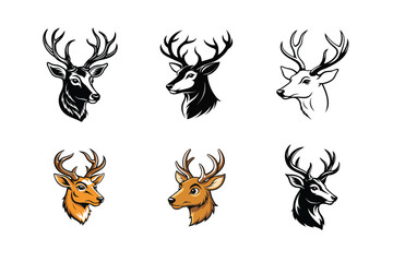 set of deer silhouettes