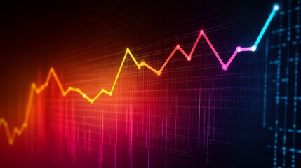 Fototapeta premium Futuristic Digital Technology Business Analytics Background with Glowing Data Visualizations