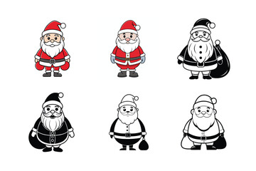 simple and elegant single black and white Santa clause
