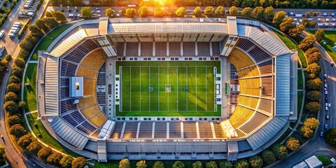 Drone Photography Vertical Football Tickets:  High-Altitude Game Day Invite Design
