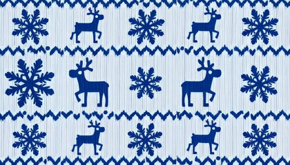 Fototapeta premium Scandinavian style knitted Christmas pattern