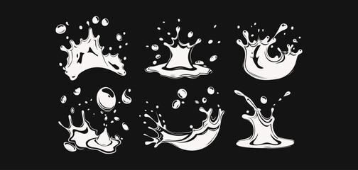 Abstract Vector Liquid Splash Shapes