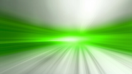 Glowing green blurred horizontal line on white background