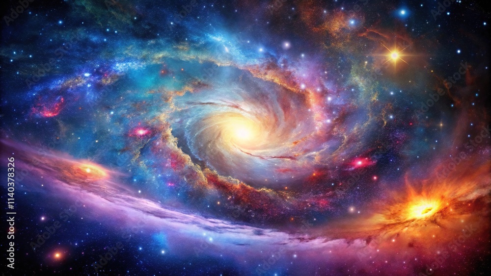 Canvas Prints spectacular galaxies and nebula wrapped in an abstract background