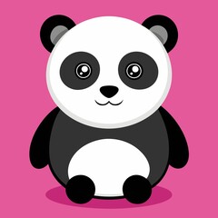 panda with a flower