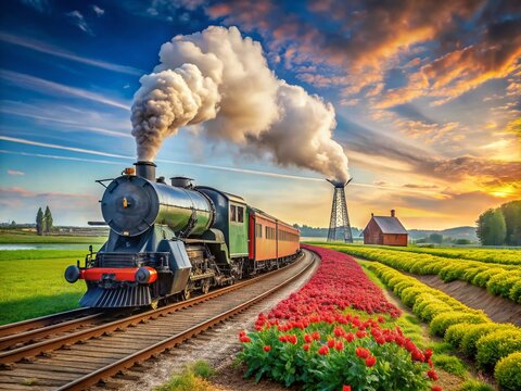 Dutch Train Travel, Railway Journey, Scenic Railroad, Train Station Platform, Netherlands Train,  Railroad Tracks,  Steam Locomotive, Vintage Train, Modern Train, High-Speed Rail, 