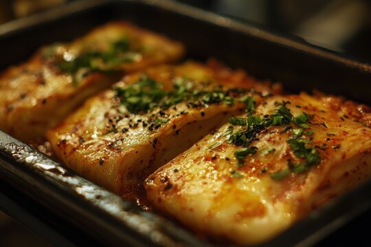 Three Mustard Kimchi on a rectangular plate in South Korea