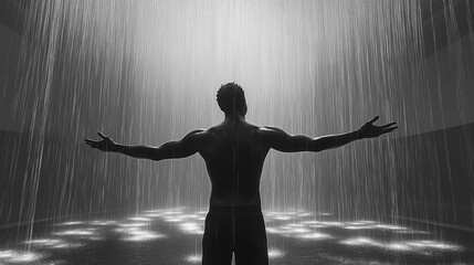 Water pouring down from above