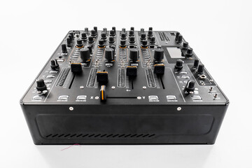 Professional DJ Audio Mixing Console Featuring Multiple Controls and Faders for Live Music Mixing
