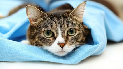 A veterinarian educating a pet owner about vaccinations, with charts and vaccines displayed, emphasizing the importance of animal health