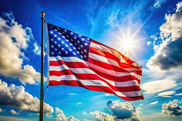 Celebrate Independence Day with a striking American flag silhouette banner.