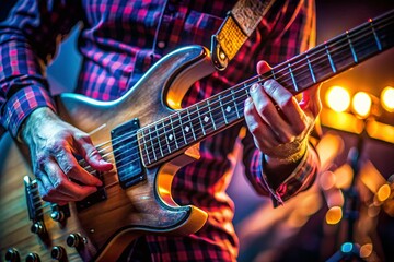 Electric Guitar Closeup, Musician Hands, Rule of Thirds, Music Photography, Instrument Playing