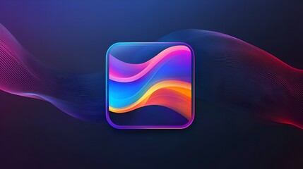 Abstract vibrant colorful app icon design with dynamic wave patterns.