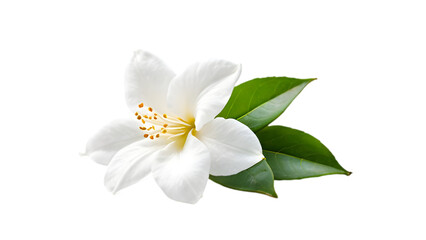 Photo of Arabian Jasmine flower, isolated on a white background, Jasmine